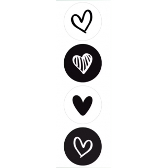 Stickers | 4 hearts black